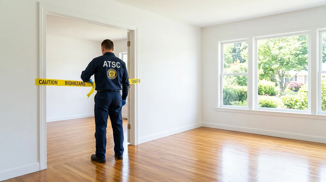 Certified biohazard cleanup crew performing Decomposition Cleanup in East Longmeadow